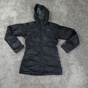 Outdoor Research Jacket Womens XS Coze Down Puffer Parka Black Hooded Small